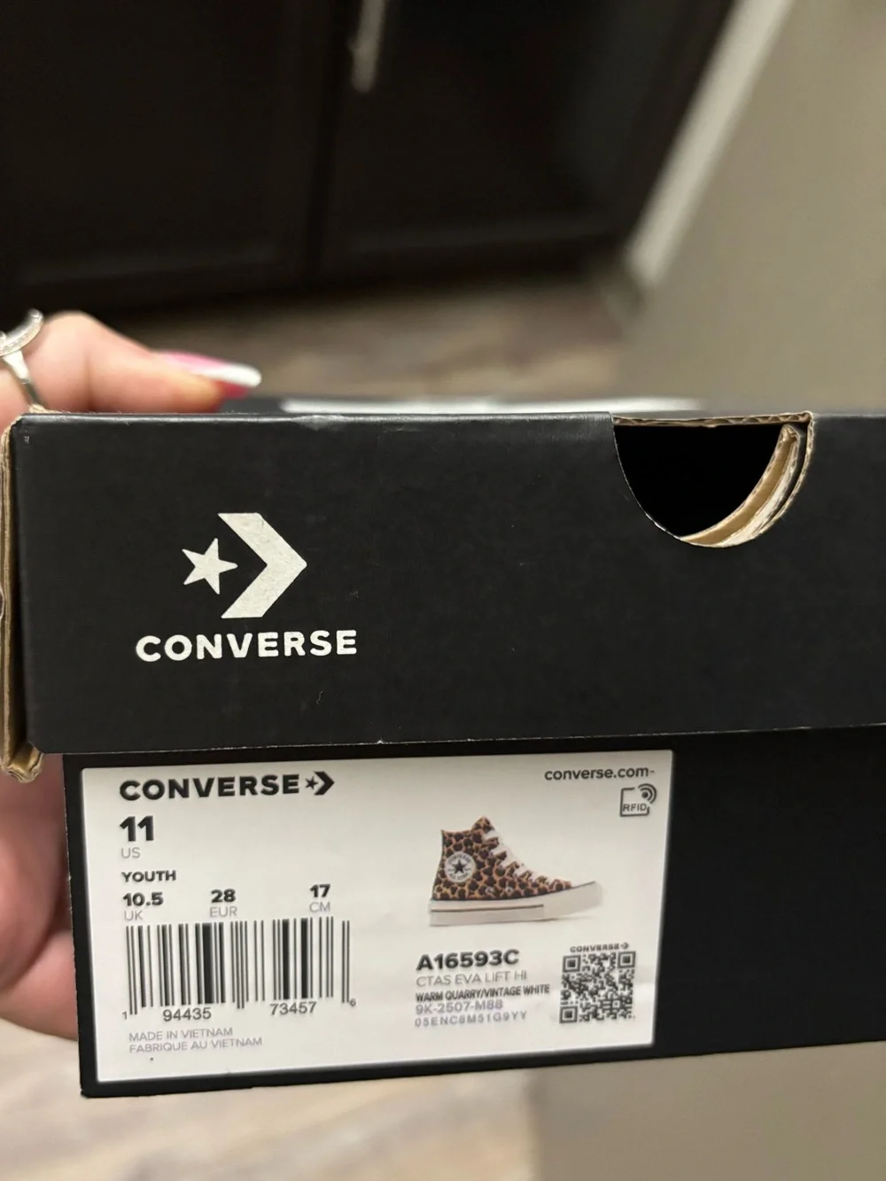 Converse Kids' Leopard-Print High Top Sneakers - Black & Tan